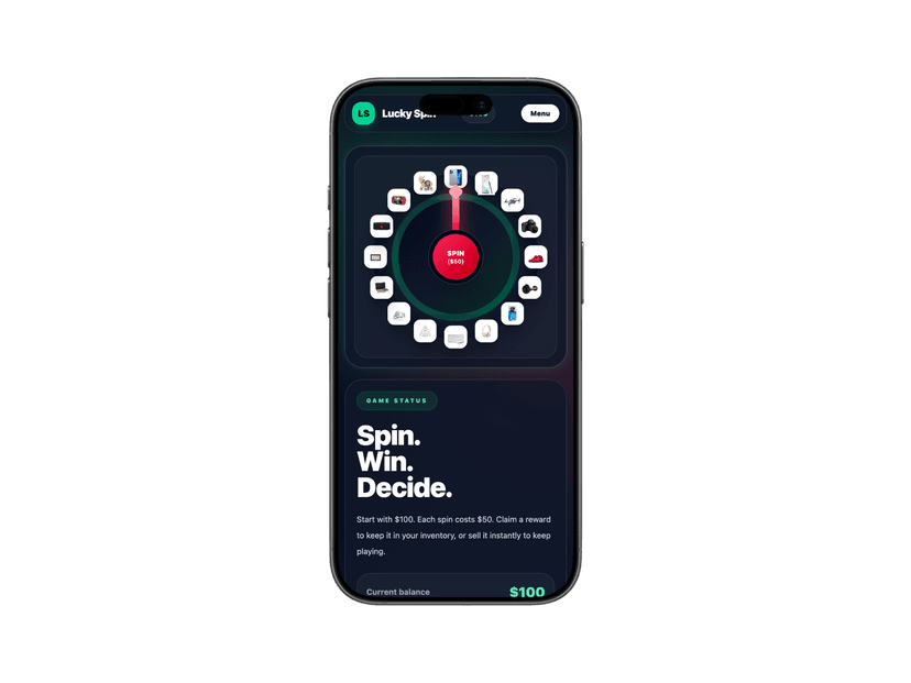 Lucky Spin mobile mockup